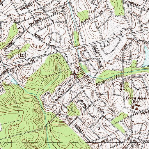 Topographic Map of City of Easley, SC