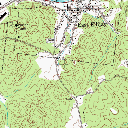 Topographic Map of City of East Ellijay, GA