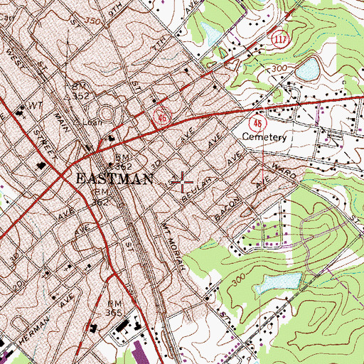 Topographic Map of City of Eastman, GA