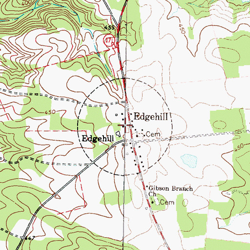 Topographic Map of City of Edge Hill, GA
