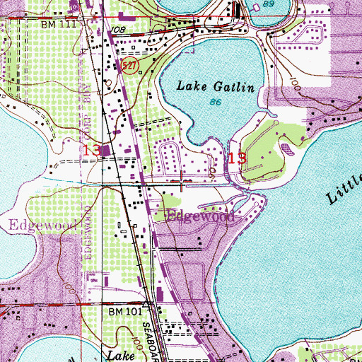 Topographic Map of City of Edgewood, FL