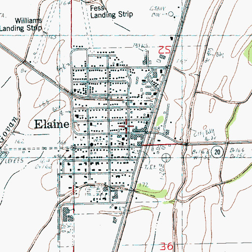 Topographic Map of City of Elaine, AR