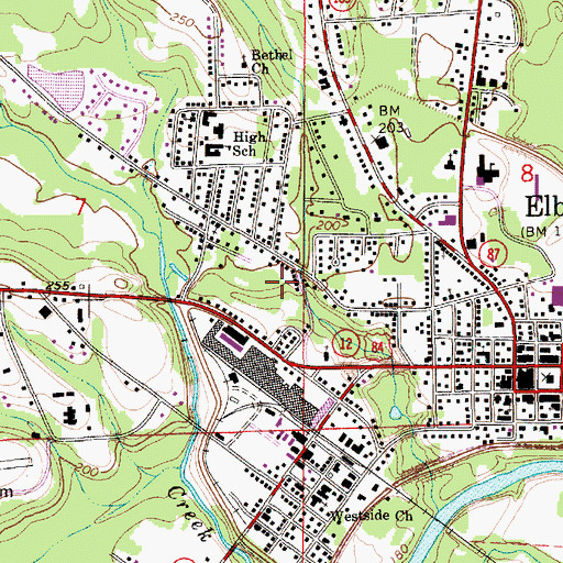 Topographic Map of City of Elba, AL