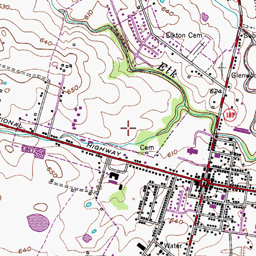 Topographic Map of City of Elkton, KY