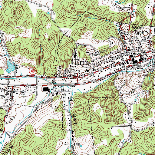 Topographic Map of City of Erin, TN