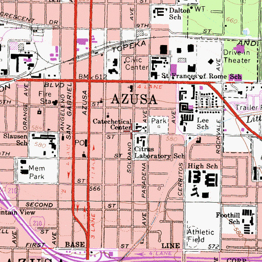 Topographic Map of Catechetical Center, CA