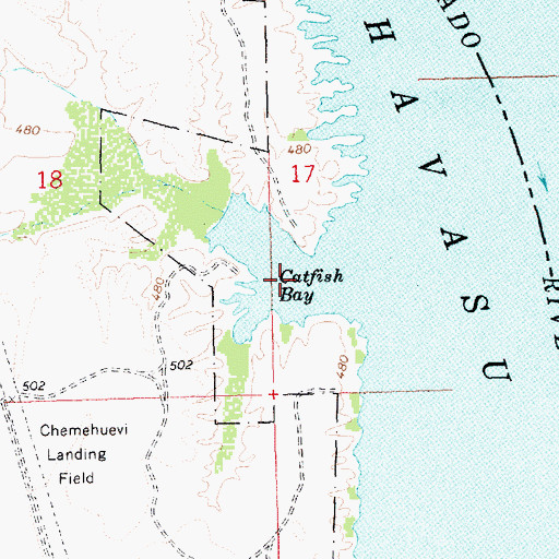 Topographic Map of Catfish Bay, CA