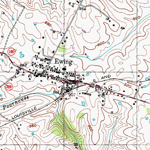Topographic Map of City of Ewing, KY