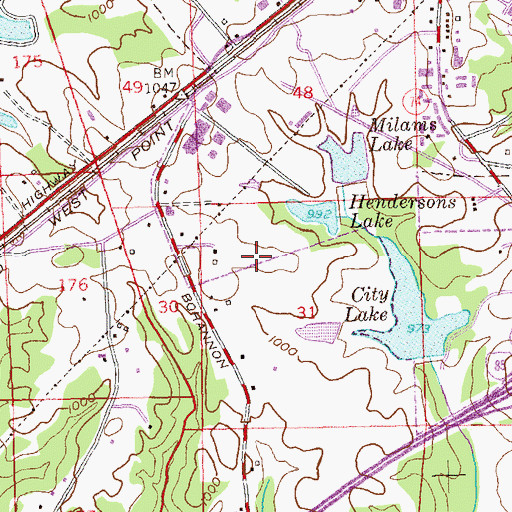 Topographic Map of City of Fairburn, GA