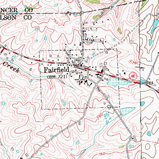 Topographic Map of City of Fairfield, KY