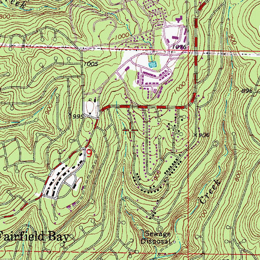 Topographic Map of City of Fairfield Bay, AR