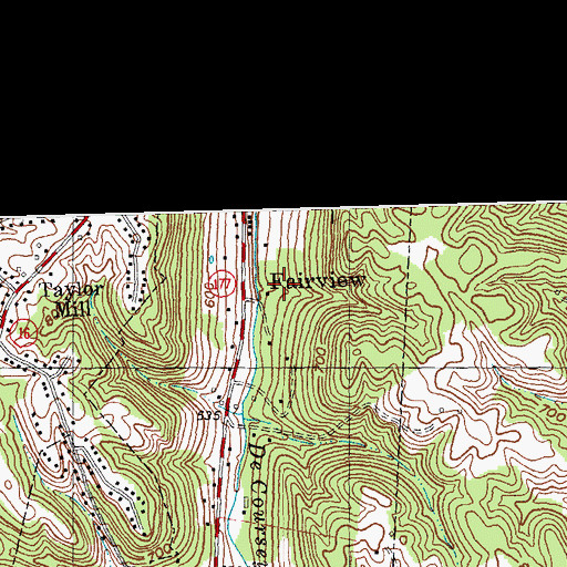 Topographic Map of City of Fairview, KY