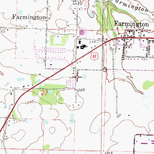 Topographic Map of City of Farmington, AR