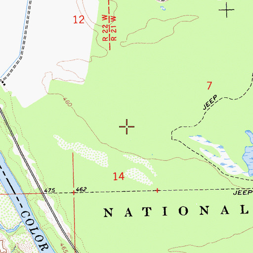 Topographic Map of Whipples Crossing, AZ