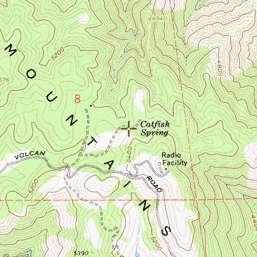 Topographic Map of Catfish Spring, CA