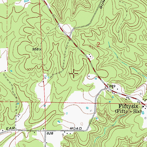 Topographic Map of City of Fifty-Six, AR