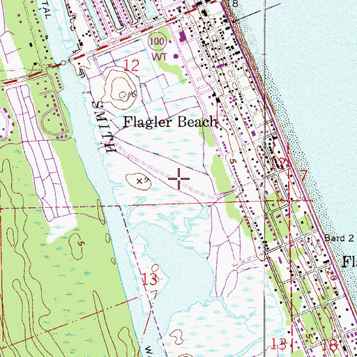 Topographic Map of City of Flagler Beach, FL