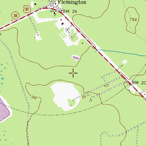 Topographic Map of City of Flemington, GA
