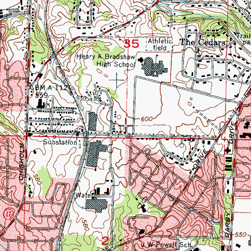 Topographic Map of City of Florence, AL