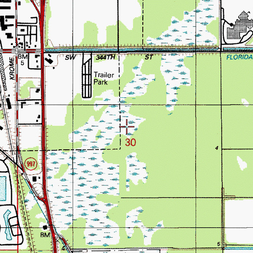 Topographic Map of City of Florida City, FL