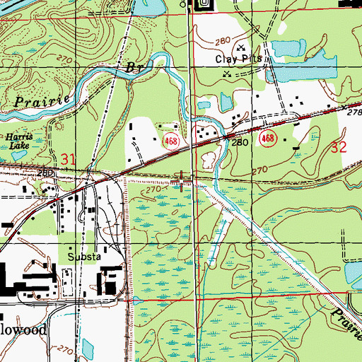 Topographic Map of City of Flowood, MS