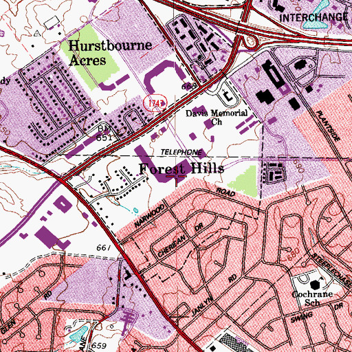 Topographic Map of City of Forest Hills, KY