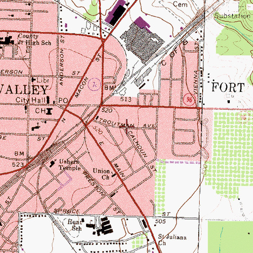 Topographic Map of City of Fort Valley, GA