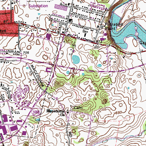 Topographic Map of City of Franklin, KY