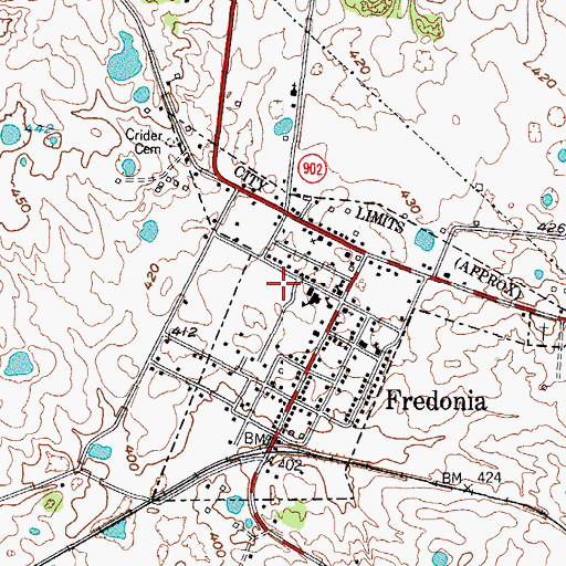 Topographic Map of City of Fredonia, KY