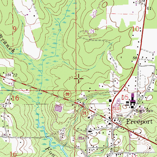 Topographic Map of City of Freeport, FL