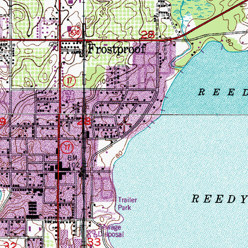 Topographic Map of City of Frostproof, FL