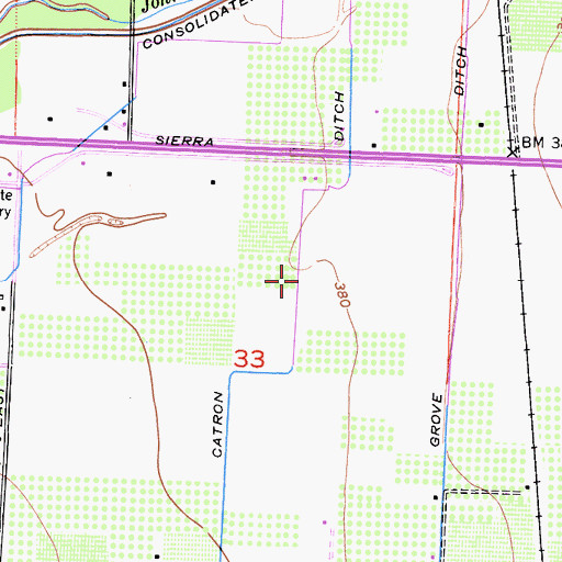 Topographic Map of Catron Ditch, CA