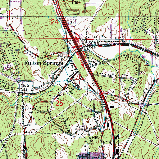 Topographic Map of City of Fultondale, AL