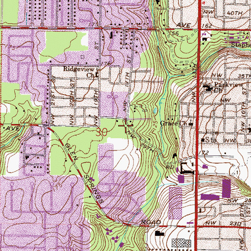 Topographic Map of City of Gainesville, FL