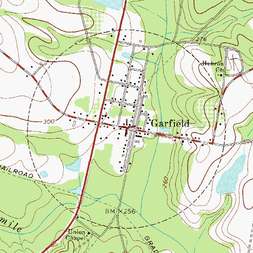 Topographic Map of City of Garfield, GA