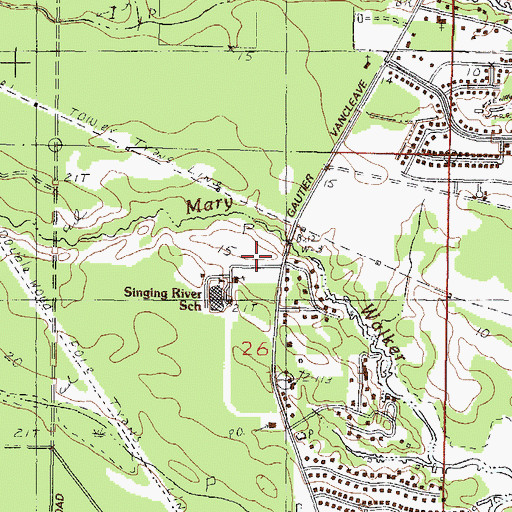 Topographic Map of City of Gautier, MS