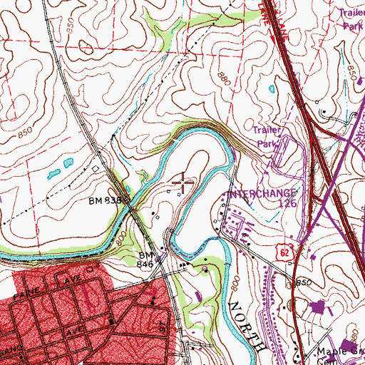 Topographic Map of City of Georgetown, KY