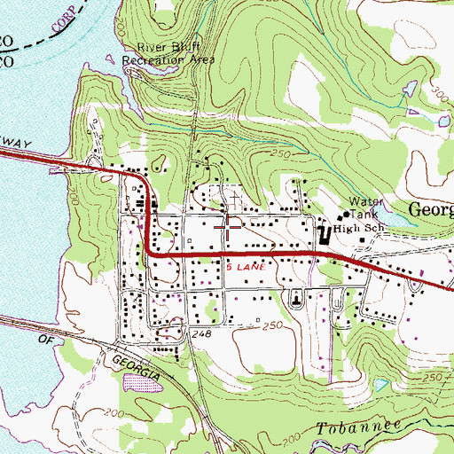 Topographic Map of City of Georgetown (historical), GA