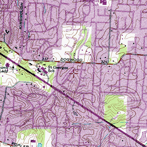 Topographic Map of City of Germantown, TN