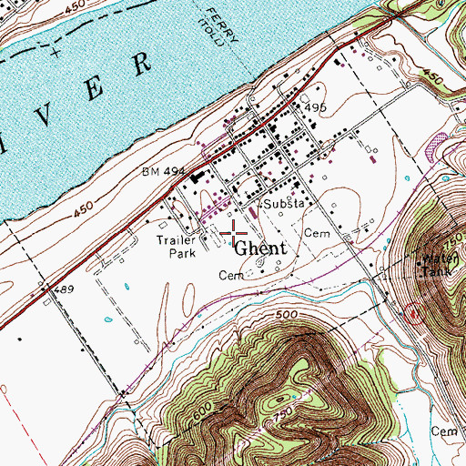 Topographic Map of City of Ghent, KY
