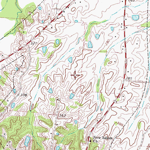 Topographic Map of City of Gilt Edge, TN