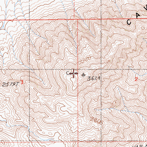 Topographic Map of Cave Mountain, CA