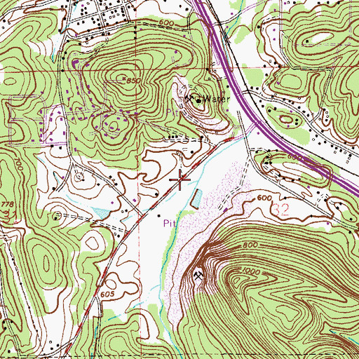 Topographic Map of City of Glencoe, AL