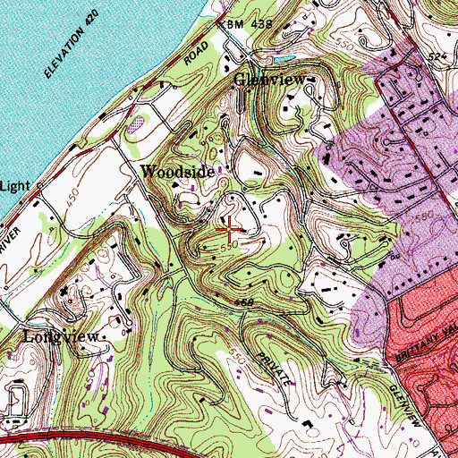 Topographic Map of City of Glenview, KY