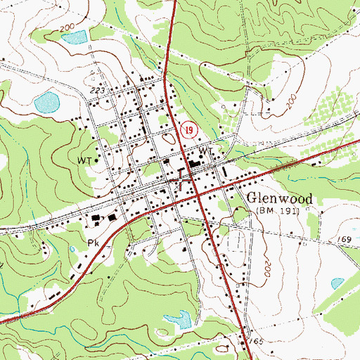 Topographic Map of City of Glenwood, GA