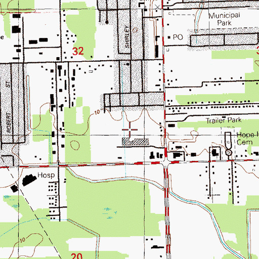 Topographic Map of City of Gonzales, LA