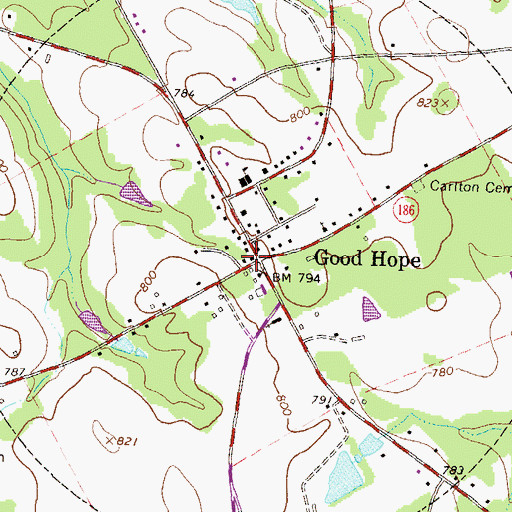 Topographic Map of City of Good Hope, GA