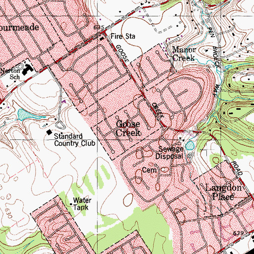Topographic Map of City of Goose Creek, KY