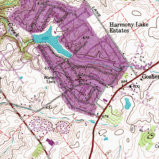 Topographic Map of City of Goshen, KY