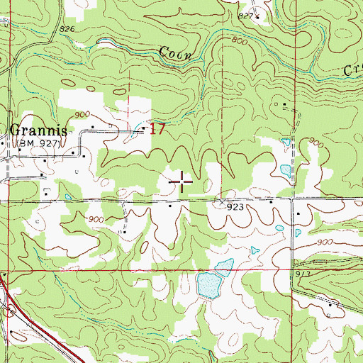 Topographic Map of City of Grannis, AR
